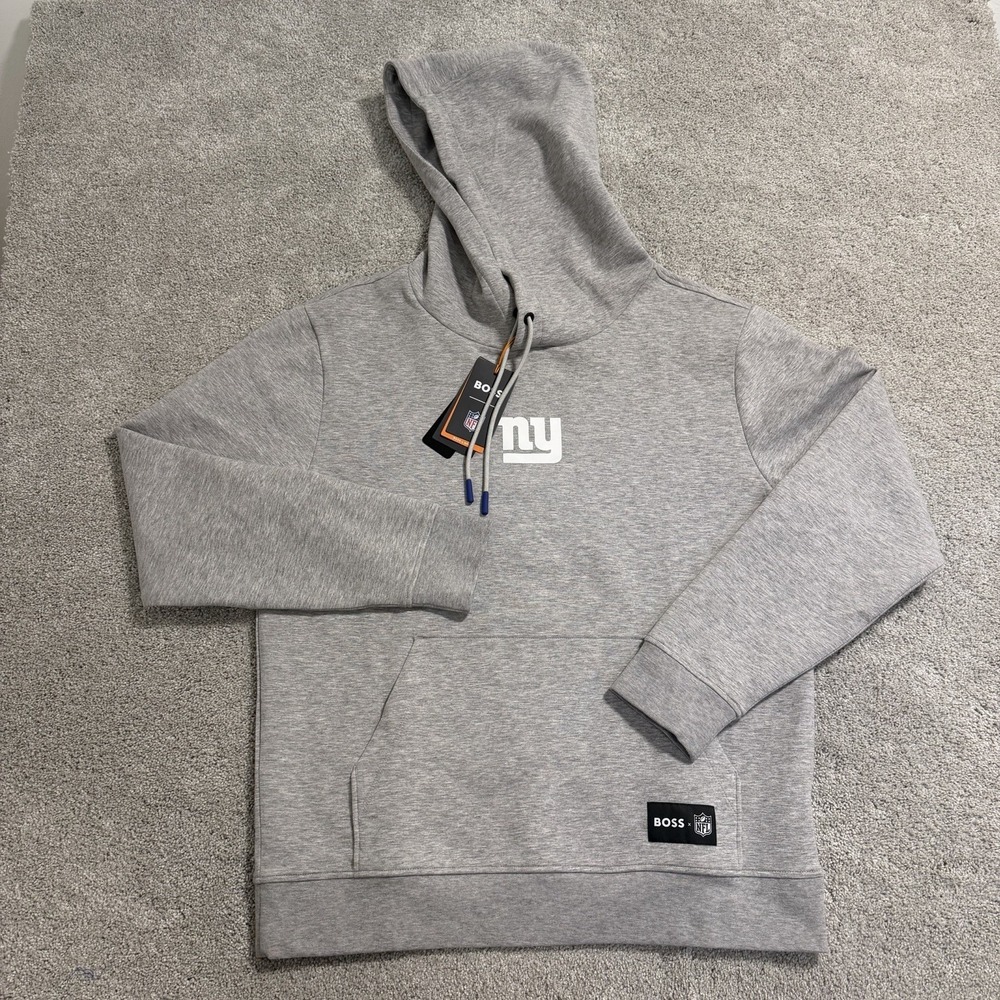 Hugo Boss New York Giants Hoodie Mens Sz L Grey Sweatshirt Pullover NFL Football